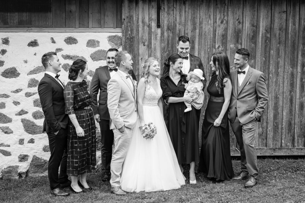 Gruppenfoto Brautpaar mit Familie